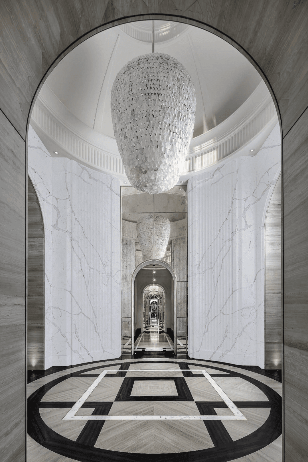 Kasa Quartz slab in a finished interior
